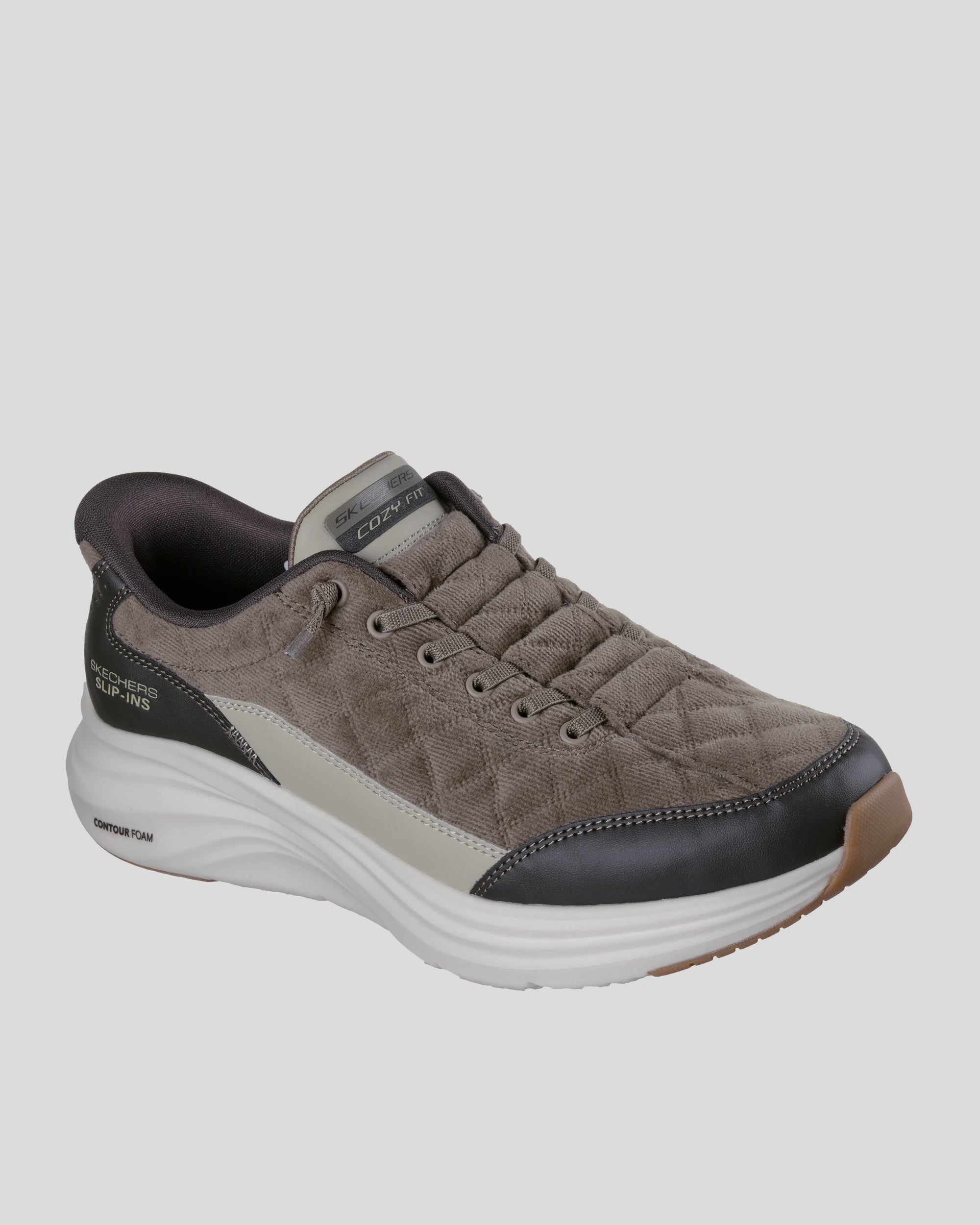 SKECHERS Hombre Slip-Ins Contour Foam Cozy Fit Cordelux OLIVA